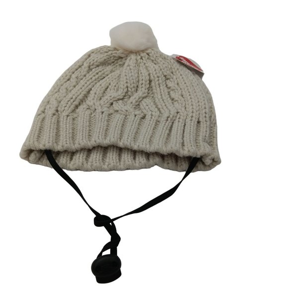 BOOTS&BARKLEY CREAM POM HAT WITH UNDER CHIN STRAP - Picture 4 of 9